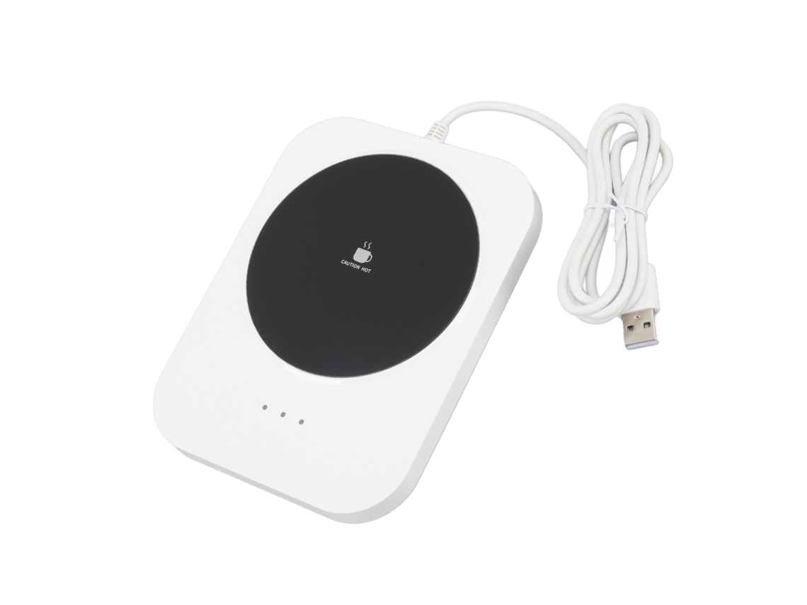 Toalla Térmica Inteligente De 55 ℃ Con 3 Niveles De Control De Temperatura, Usb 9v, Blanca, Para Tazas De Café Y Bebidas.