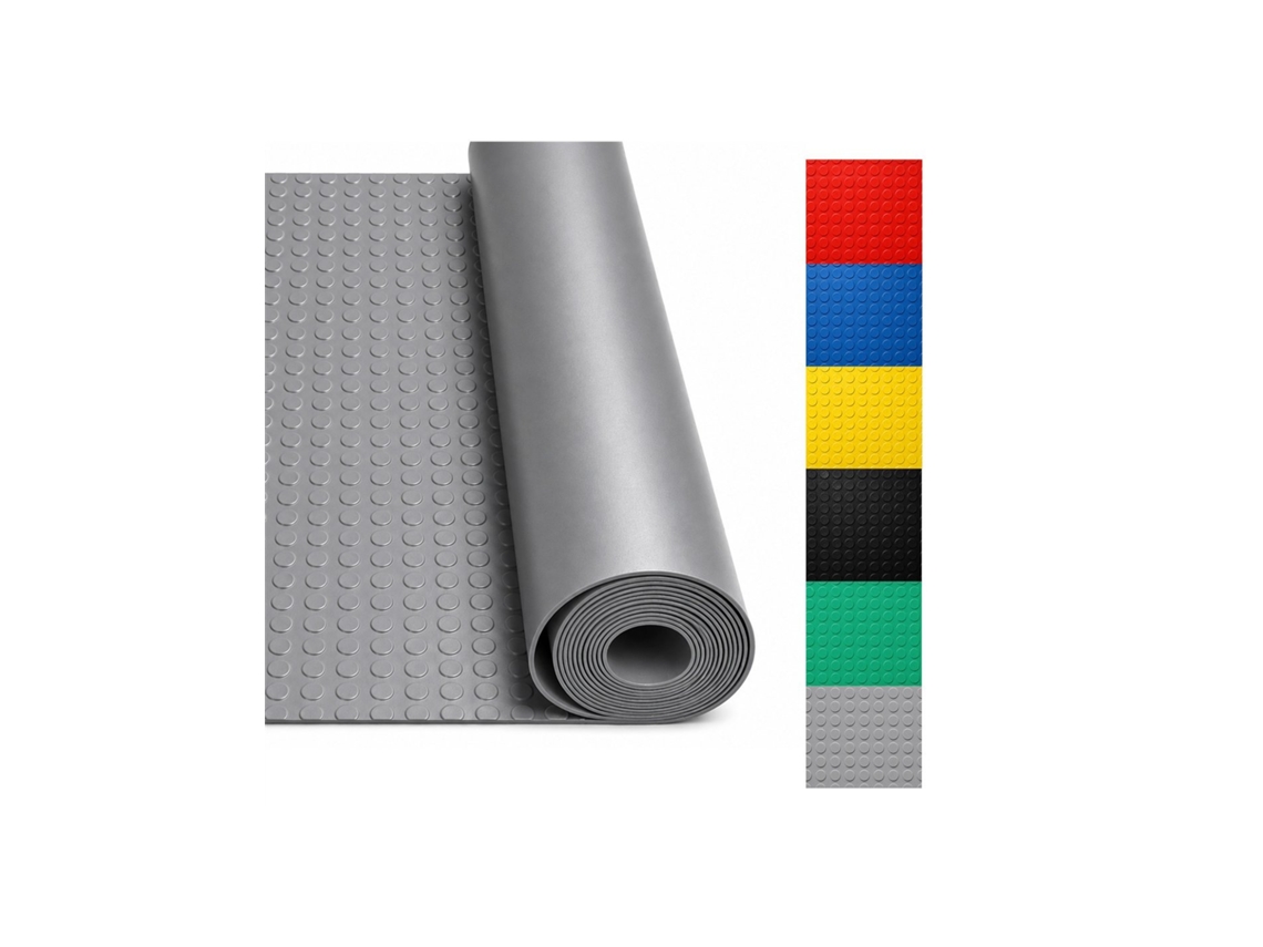 Suelo De Caucho Círculos 3mm | Pavimento De Círculos | Alta Resistencia Industrial | Talleres Y Garajes | Colorfull Gris Rollo: 1x10 Metros