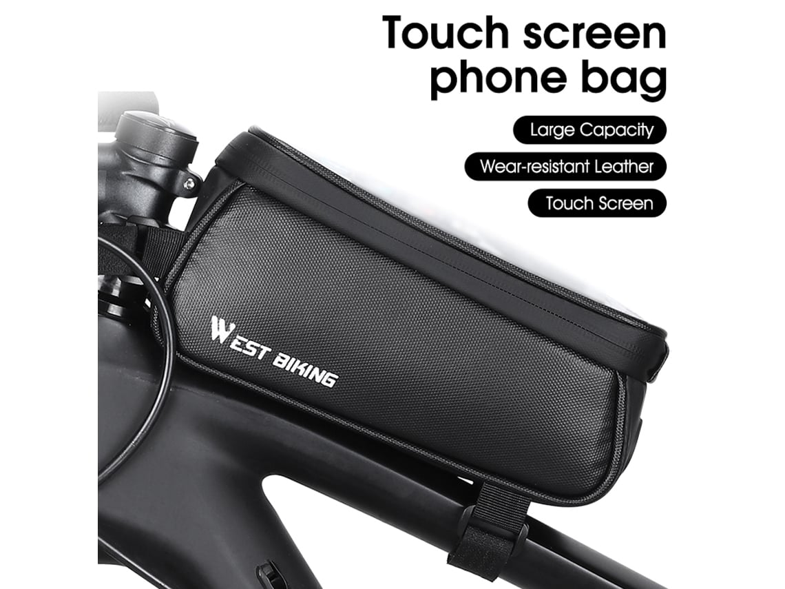 Bolsa Para Bicicleta De 1 Litro Con Pantalla Táctil Para Teléfono Móvil, Bolsa Para Cuadro Con Doble Cremallera, Accesorios Para Bicicleta De Carretera.