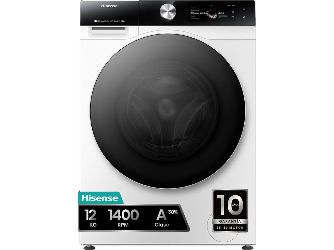 Lavadora HISENSE WF7S1247BW (12 kg - 1400 RPM - Blanco)
