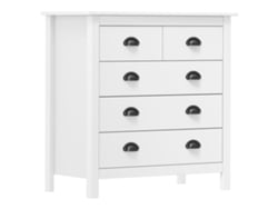Aparador Hill 79x40x80 cm Madera Maciza de Pino Blanco Dkd Decoración del Hogar