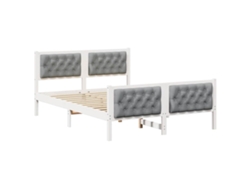 Maison Exclusive - Estructura De Cama Con Cabecera Gris Claro 140 X 200 Cm