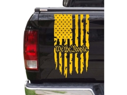 Parrilla Calcomania Para Camioneta Con Bandera Americana Y Preámbulo De La Constitución Ee.uu. Resistente al agua y al desgaste