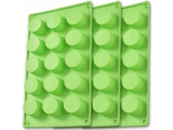 Juego JEIIBRZUI de 3 moldes de macaron de silicona verde para repostería