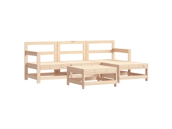 Conjunto 5 Juego de sofás de jardín VIDAXL madera maciza de pino (66 x 62 x 70.5 cm)