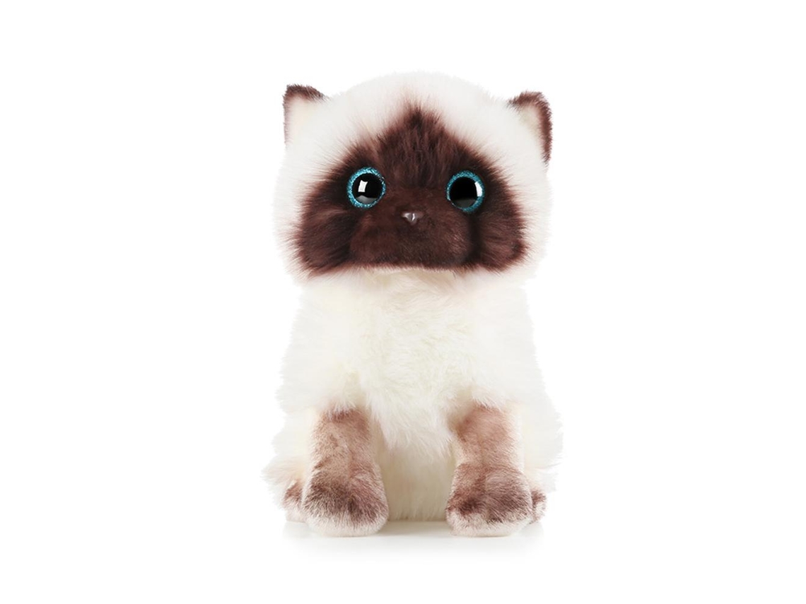Gato De Peluche Marrón Y Blanco Con Ojos De Lentejuelas, Decoración Para El Hogar De Simulación, Regalo De Cumpleaños O Navidad.