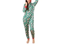 Kkpm-mono De Familia Con Capucha Manga Larga Cremallera Patrón Navideño Traje De Dormir Para Mujer Talla L