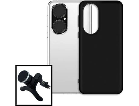 Kit Carcasa y Soporte Magnético Reforzado Huawei P50 PHONECARE Silicona Negro