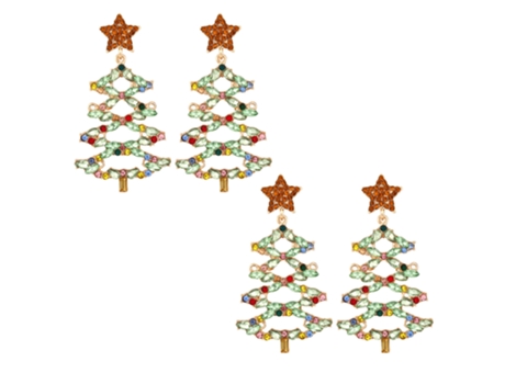 Pendientes De Navidad, Oro, Pendientes De Árbol De Navidad, Pendientes De Tuerca Para Mujer, Pendientes Colgantes Para Mujer ZMDECQNA