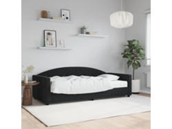 Sofá Cama Con Colchón Terciopelo Negro 90x200 Cm