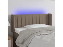 Cabecero Con Led De Tela Gris Taupe 103x16x78/88 Cm