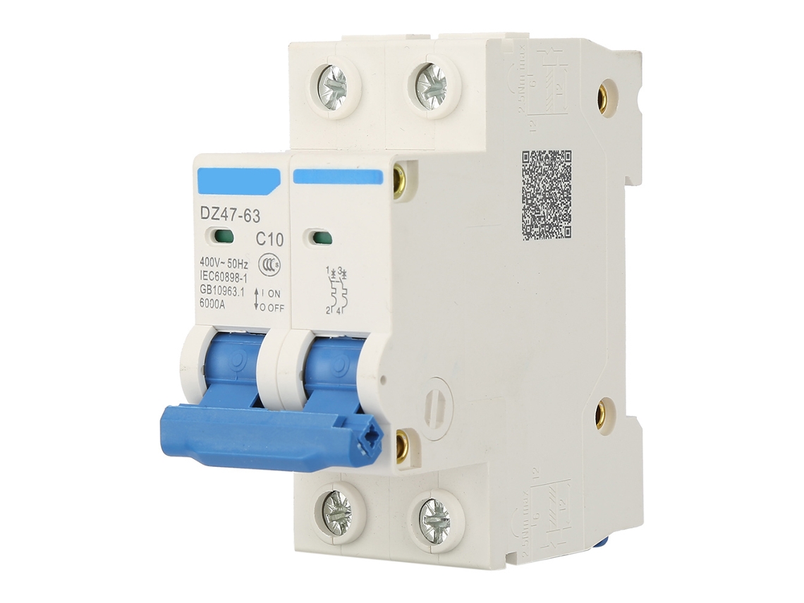 Disyuntor Mini 2p Dz47-63 10a 400vac Interruptor De Circuito Cortador