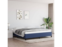 Cama Sin Colchón Tela Azul 200x200 Cm