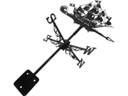 Veleta Decorativa De Hierro, Estilo Retro Con Forma De Barco Pirata Para Tejado.