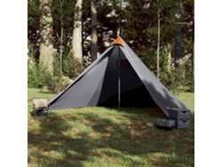 Tienda tipi familiar para 7 personas, impermeable, gris/naranja