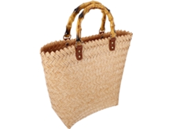 Bolsa De Praia Feminina Grande Em Rattan Trançado Com Alça De Ombro Em Palha, Estilo Francês Vintage.