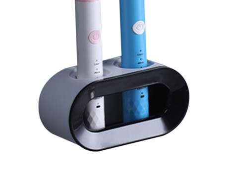 Estante para cepillos de dientes eléctrico sin perforaciones (negro)