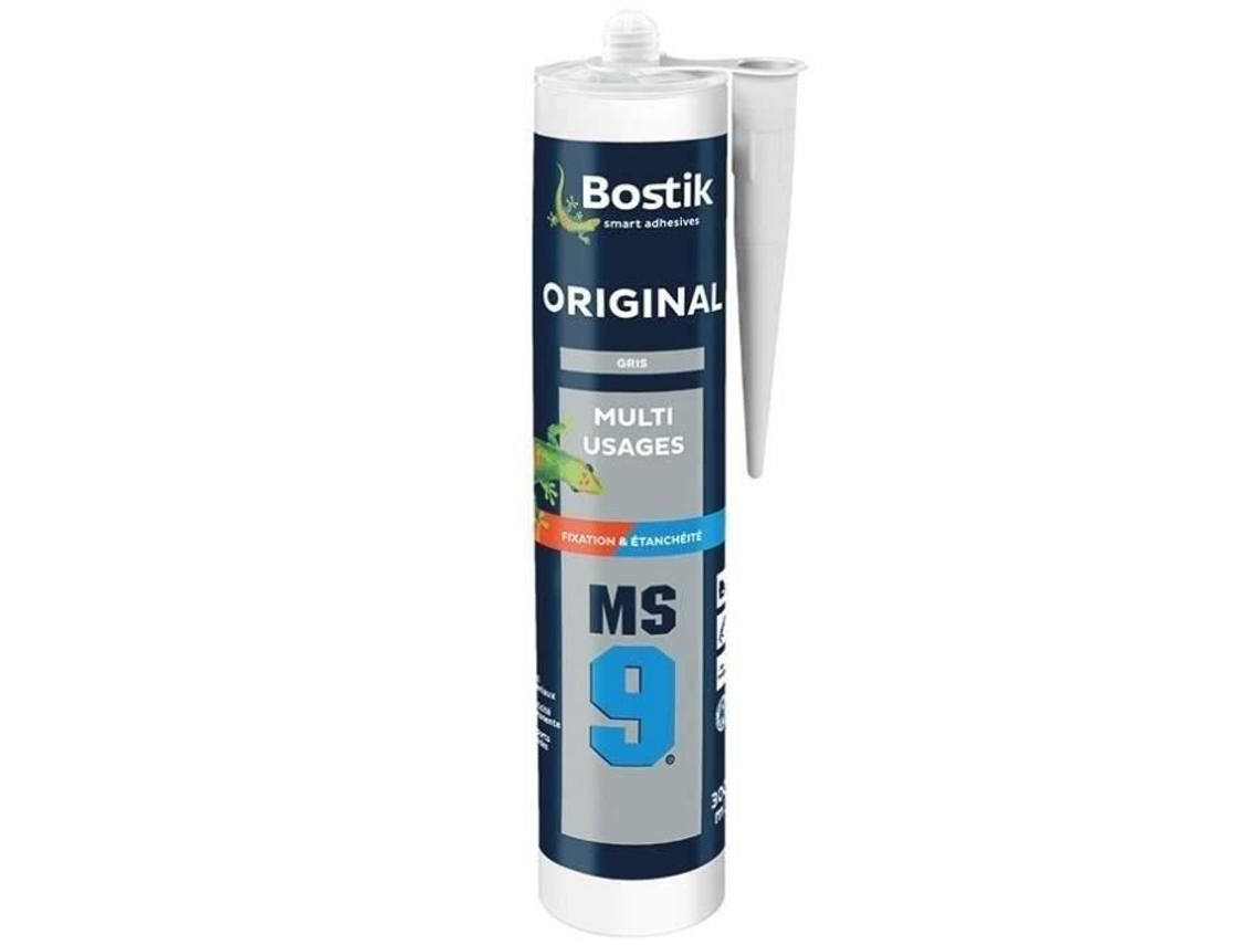 Adhesivo De Fijación Y Sellado Bostik Ms9 Original Multimaterial Pegado Flexible Y Poderoso Gris Cartucho De 300 Ml