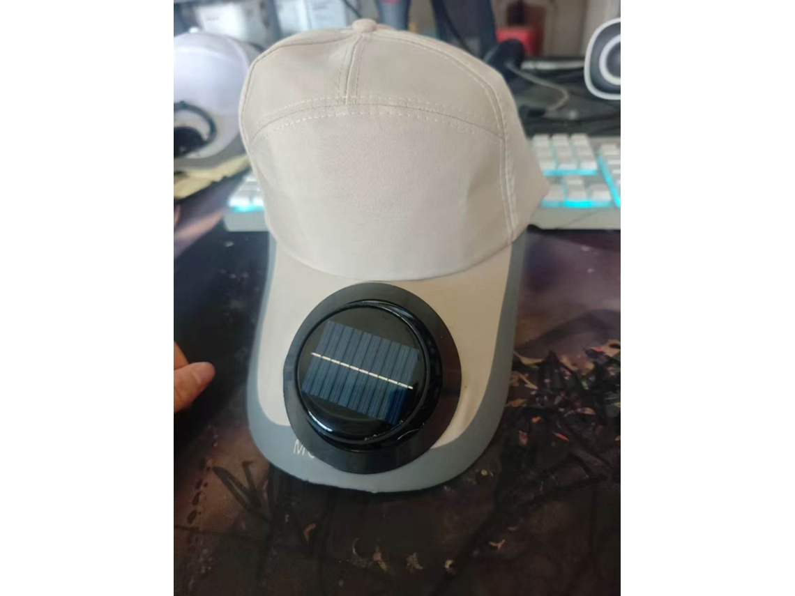 Sombrero (caqui) Con Energía Solar Y Ventilador