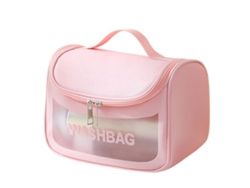 Nécessaire Unisex Aseo Viaje Maquillaje Recipiente Tamaño Pvc Rosa (8.66x6.3x5.51polegadasenrolado8.66x6.3polegadasaberto)