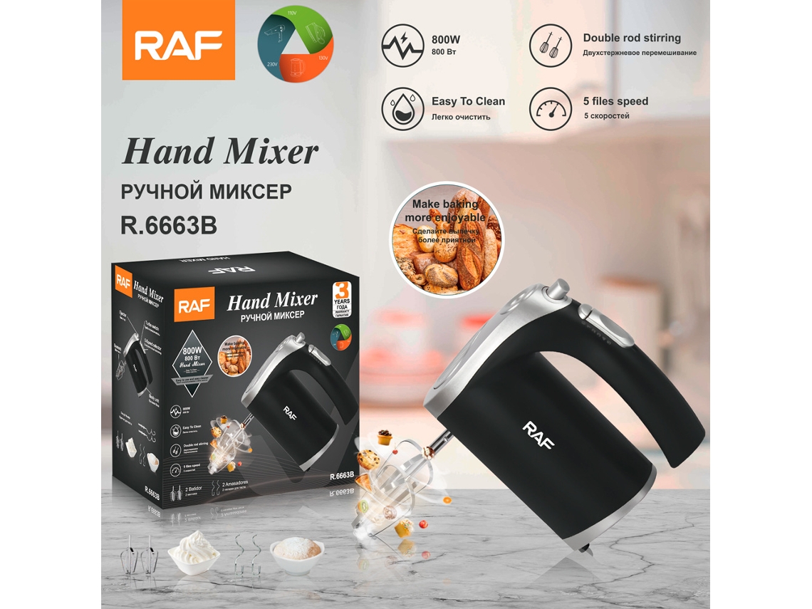 Batidora de huevos eléctrica de mano, totalmente automática, de alta potencia, con normativa europea, para batidora de crema de panadería Mdug (negra)