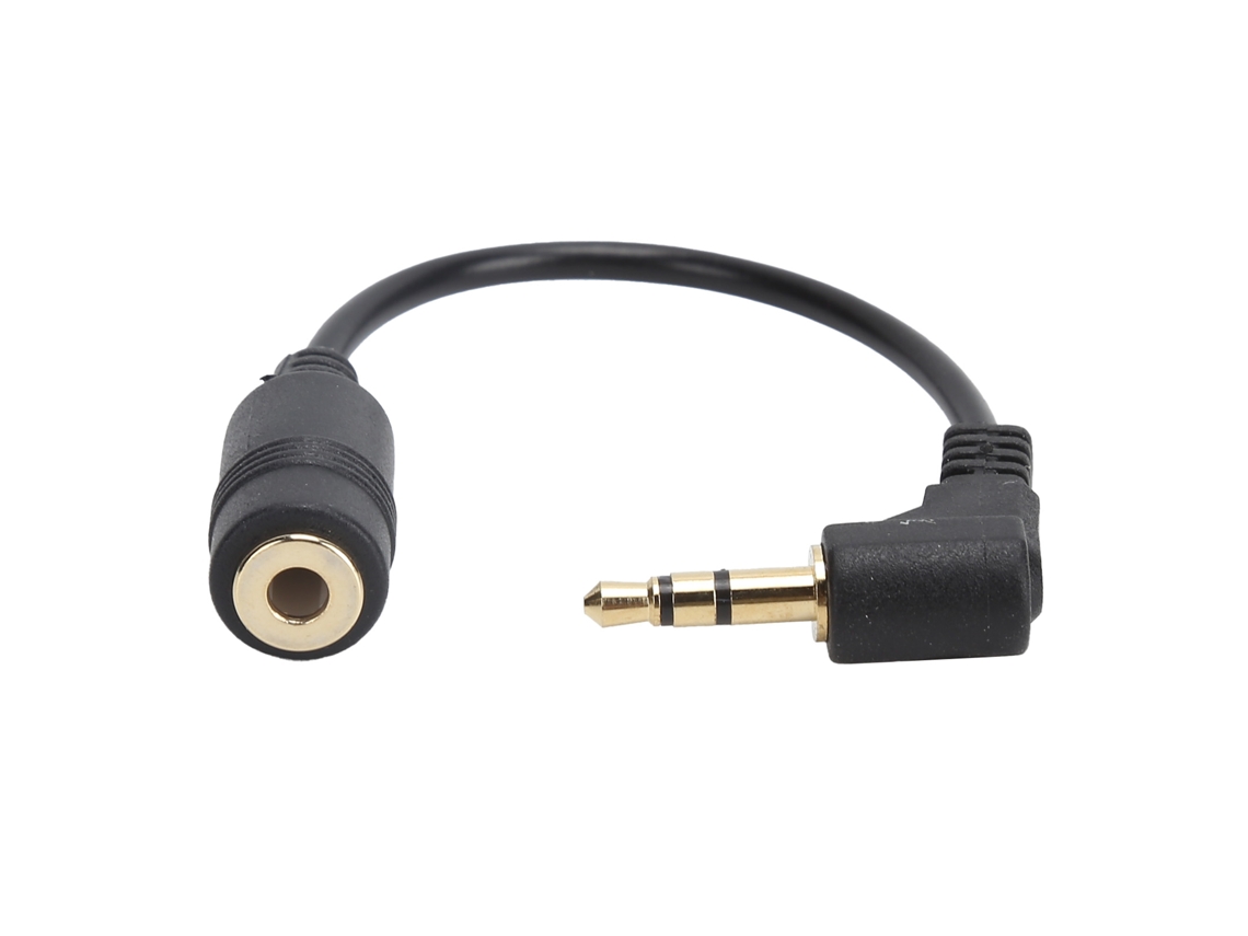 Cable De Extensión De Audio De 3,5 Mm Y 90 Grados, 3 Polos, Macho A Hembra, Negro, Para Auriculares.