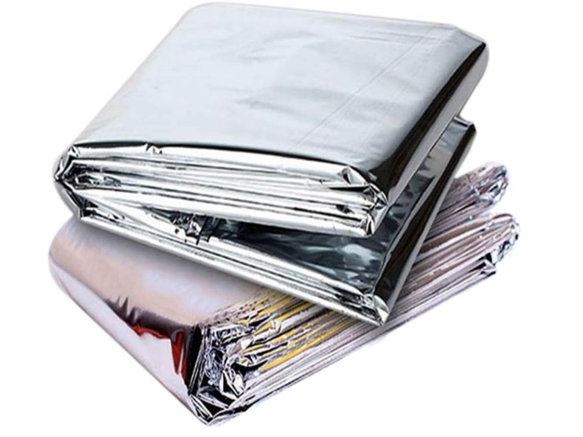 2 Mantas Térmicas De Emergencia Mylar Para Senderismo, Supervivencia, Carpa De Emergencia, Manta Espacial Impermeable, 130 X 210 Cm (platead