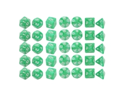 Juego De 35 Dados De Plástico, Números Blancos, Diseño Perlado, Dados Poliédricos Para Juegos Educativos De Mesa, Color Verde.