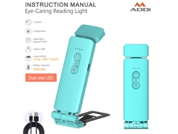 Luz de lectura con carga USB, protección ocular, adecuada para niños MDUG (azul)
