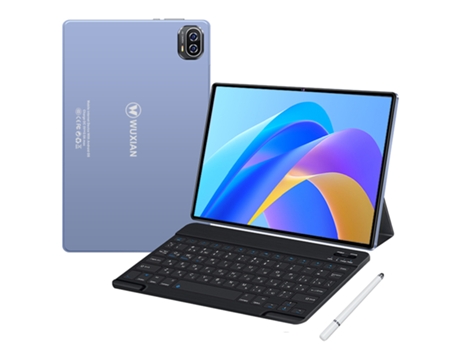 Tablet WUXAIN V6PROMAX 2K PHD + Teclado Bluetooth + Funda Cuero + Boligrafo (10,36'' - 64 GB - 4 GB RAM-Wi-Fi-GPS-4GLET - Azul)