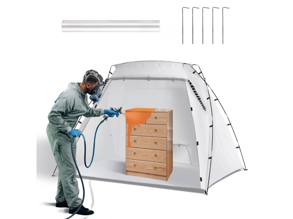 Cabina de Pintura Portátil con Ventilación y Tela Oxford Tekmaquinas