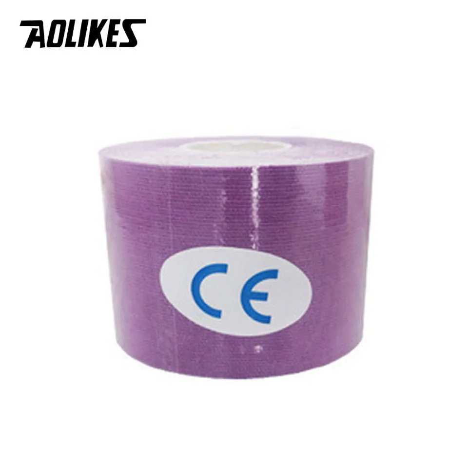 Cinta de compresión cinestésica (morada, tamaño 10 cm x 5 m), transpirable e impermeable, alivia el dolor muscular.