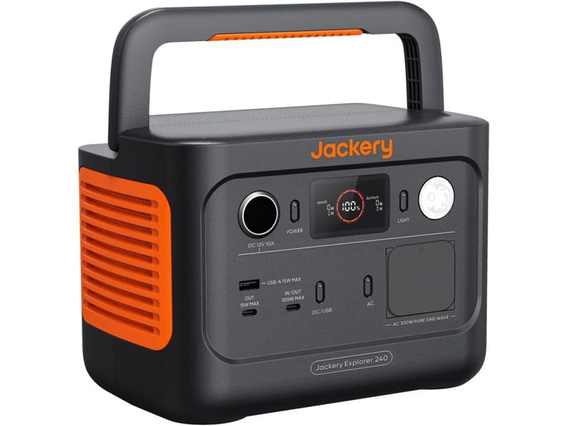 Estación de energía portátil Explorer 240 V2, batería Lifepo4 de 256 Wh, salida de CA de 300 W y USB-C de 100 W, carga rápida de 1 hora mediante aplicación, Jackery