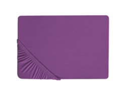 Sábana Inferior Ajustable BELIANI Janbu (180 x 200 cm - Algodón - Morado)