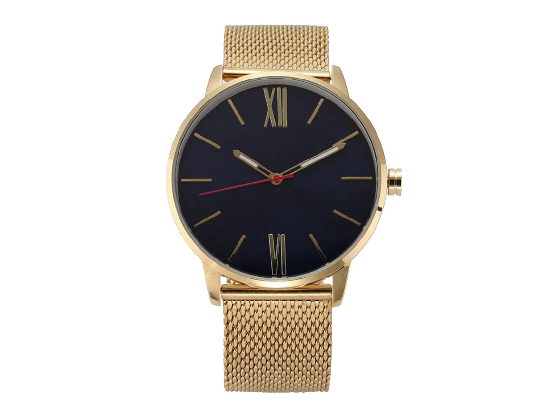 Reloj De Pulsera Para Hombre De Acero Resistente Al Agua Con Display Analógico De Cuadro Redondo