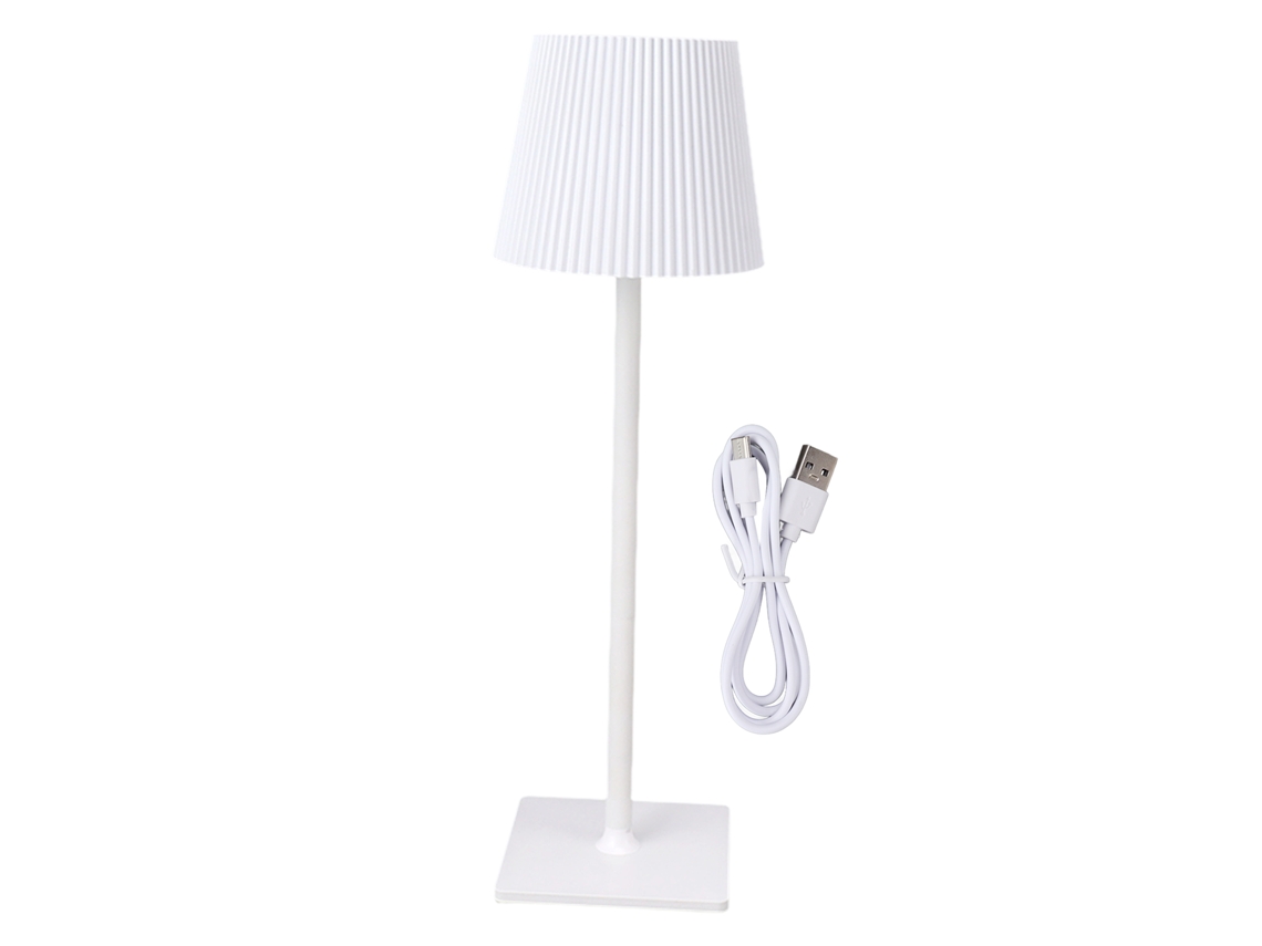 Yncm2026-lámpara De Mesa Led Inalámbrica Recargable Con Toque, 3 Temperaturas De Color, Metal, Portátil Blanca