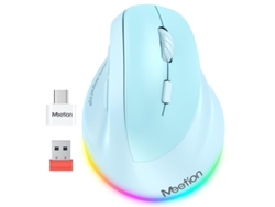 Ratón inalámbrico ergonómico, recargable, con Bluetooth y USB-A, con adaptador USB, CE, 4 niveles de DPI ajustables, verde Yizhood (5.2 3.0)