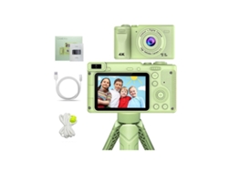 Cámara Digital 4k De 2.4 Pulgadas Con Zoom 8x Cámara Dual Ccd Hd Con Trípode Verde Gertiz