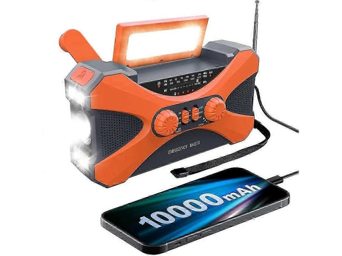 10000mah Rádio De Emergência, Rádio Solar Manivela, Rádio Portátil Com Carregador De Telefone, Lanterna Led