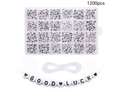 -1200 Perlas Blancas Con Letras Acrílicas 7mm Letras A-z Para Joyería Diy Collares Pulseras Regalo Artesanal