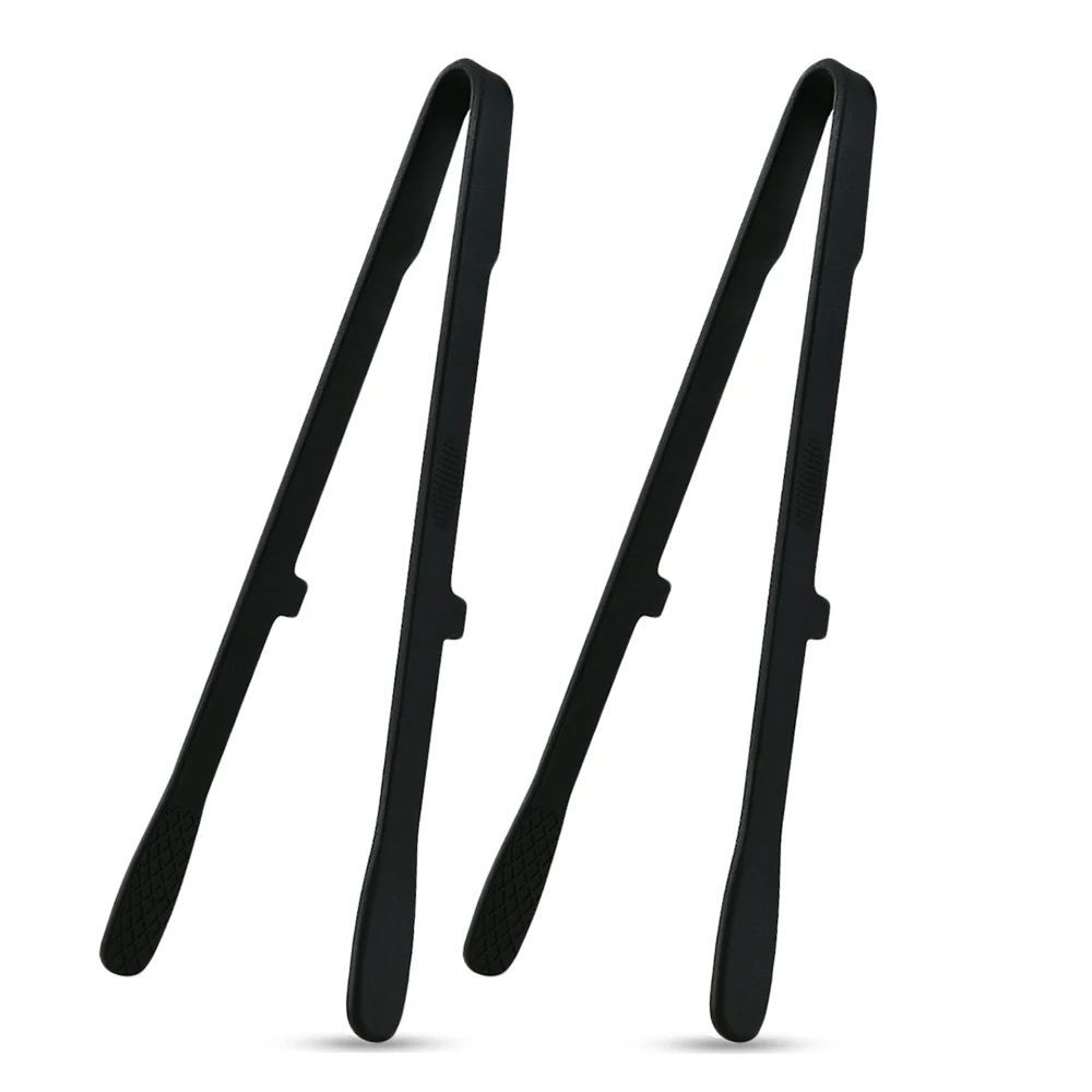 (Negro, 2 unidades) Pinzas de silicona para barbacoa, antiadherentes, un utensilio de cocina esencial.