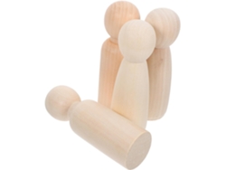 4 Muñecos De Madera En Blanco Para Manualidades, Juguetes Creativos, Color Beige, Que Desarrollan La Creatividad.