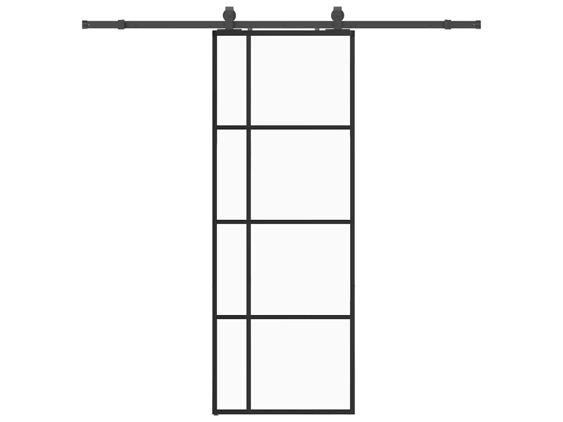 Puerta Corrediza Vidaxl Negro Cristal