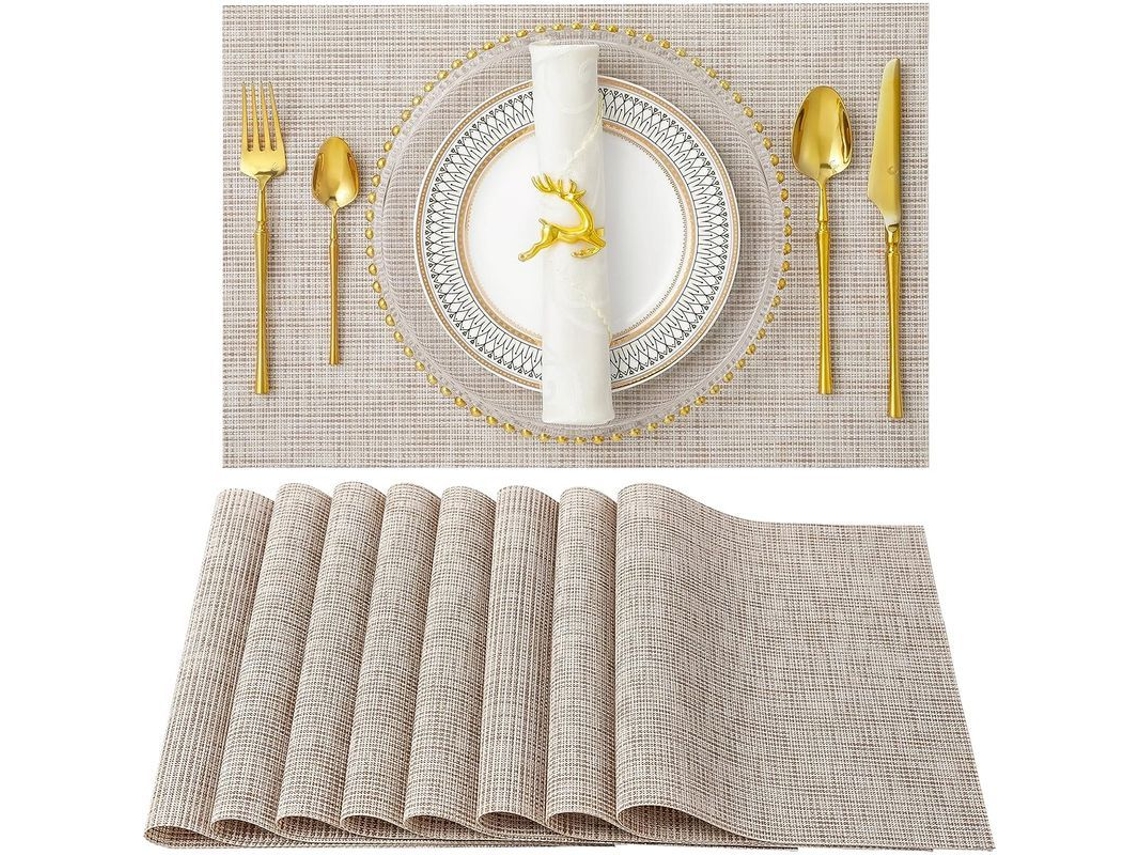2026-33225-set De 8 Manteles Antiadesivos Resistentes Al Calor Y Manchas Para Mesa De Cocina