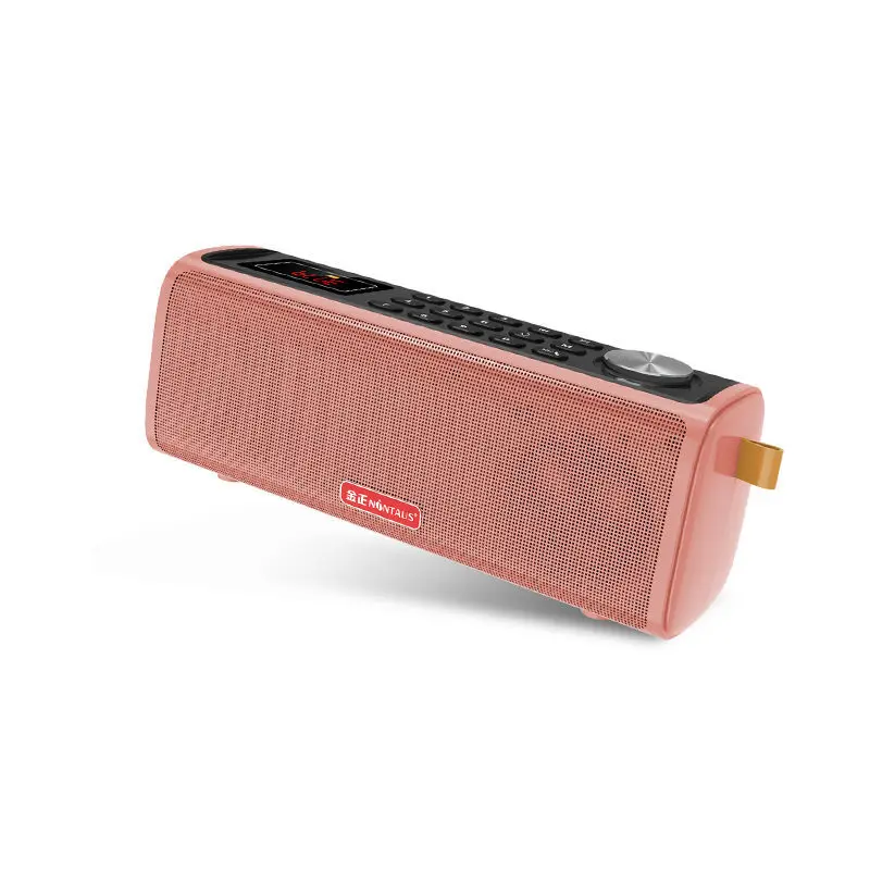Mini radio FM (rosa) - 10 W - Altavoz Bluetooth - Tarjeta TF - Reproductor de música USB, compatible con reducción de ruido CVC para llamadas/grabación