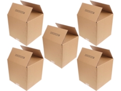Juego De 5 Cajas De Cartón Cuadradas Resistentes Para Envíos Y Mudanzas, Adecuadas Para Almacenamiento.