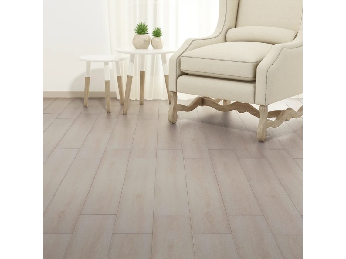 Lamas Autoadhesivas Pvc Roble Clásico Blanco 5,21 M² 2 Mm