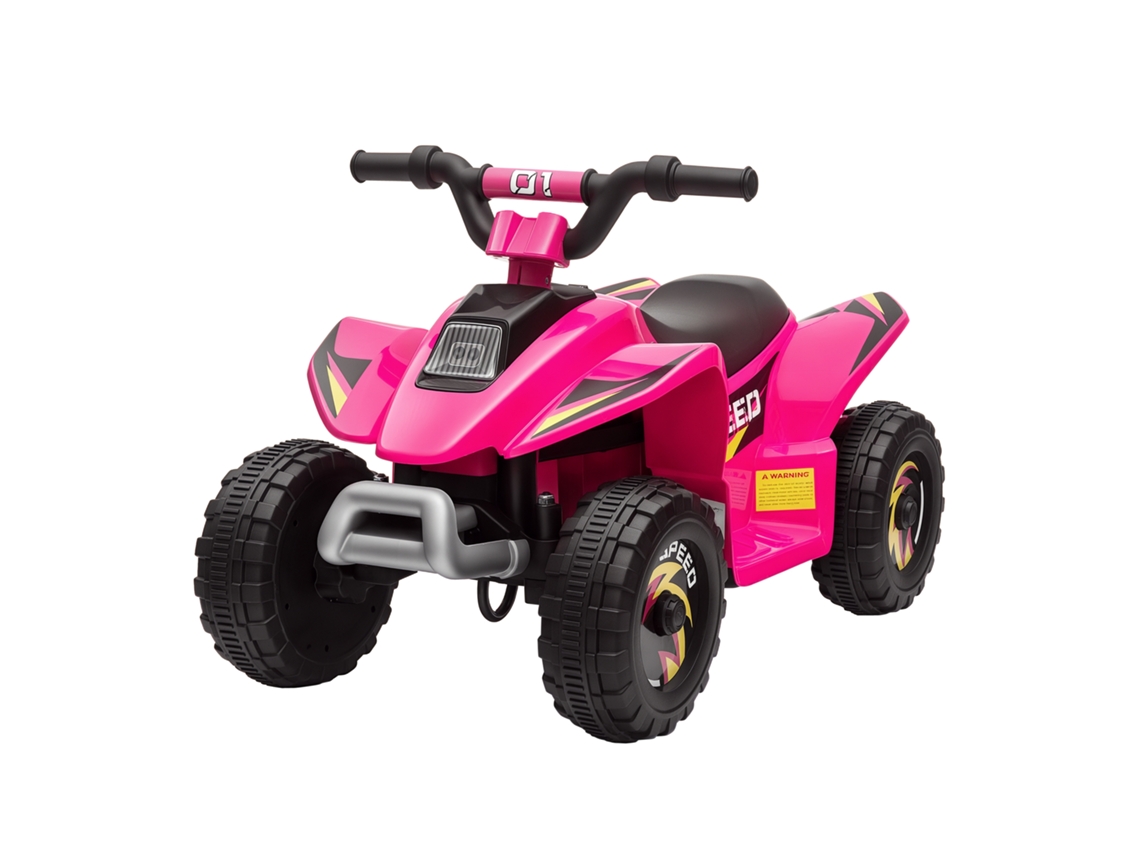 Quad Eléctrico Infantil, 6v, Marcha Adelante/atrás, 18-36 Meses, 20 Kg, Rosa, 72x40x45,5