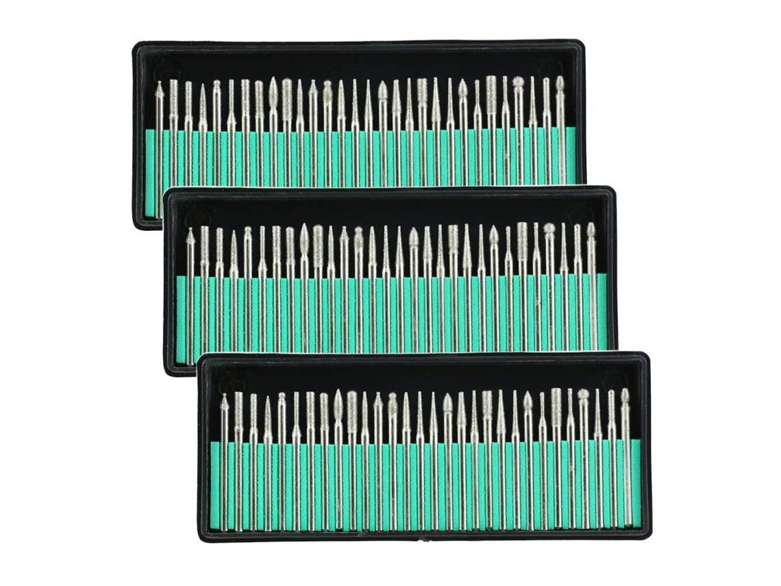 90 Piezas Brocas Diamante 3mm Para Herramientas Rotatorias, Para Vidrio Metal Piedras Joyería Dremel