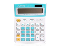 Calculadora portátil para estudiantes JS-798 con función manual, electrónica, azul.